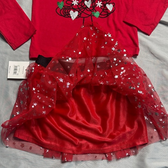 Red 'Believe' Christmas Tree Top and Skirt Set - Picture 5 of 7